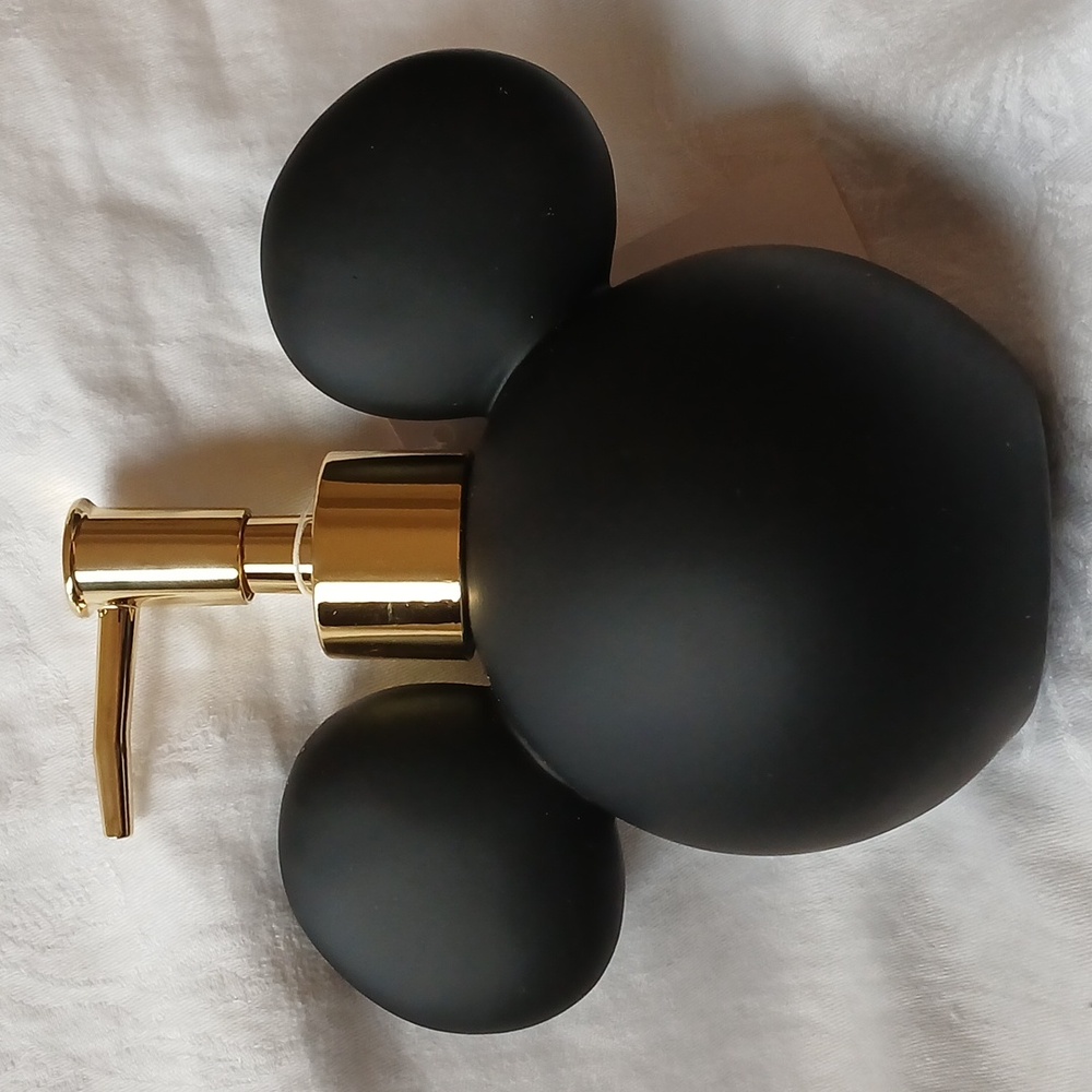 Mickey Mouse Soap Lotion Pump Dispenser Black Gold New